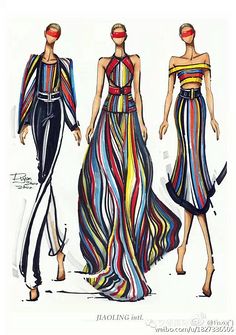 手绘服装设计图 创意与技艺的视觉交响